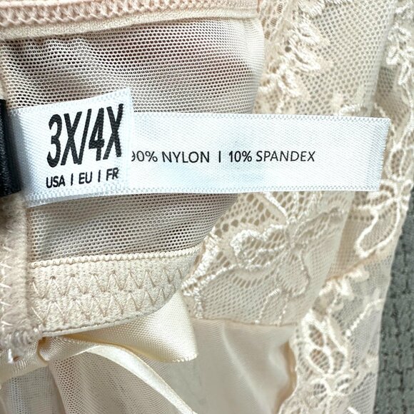 Oh La La Cheri Paris Babydoll Womens Size 3X/4X Cream Lace Adjustable Straps NWT - Picture 11 of 12